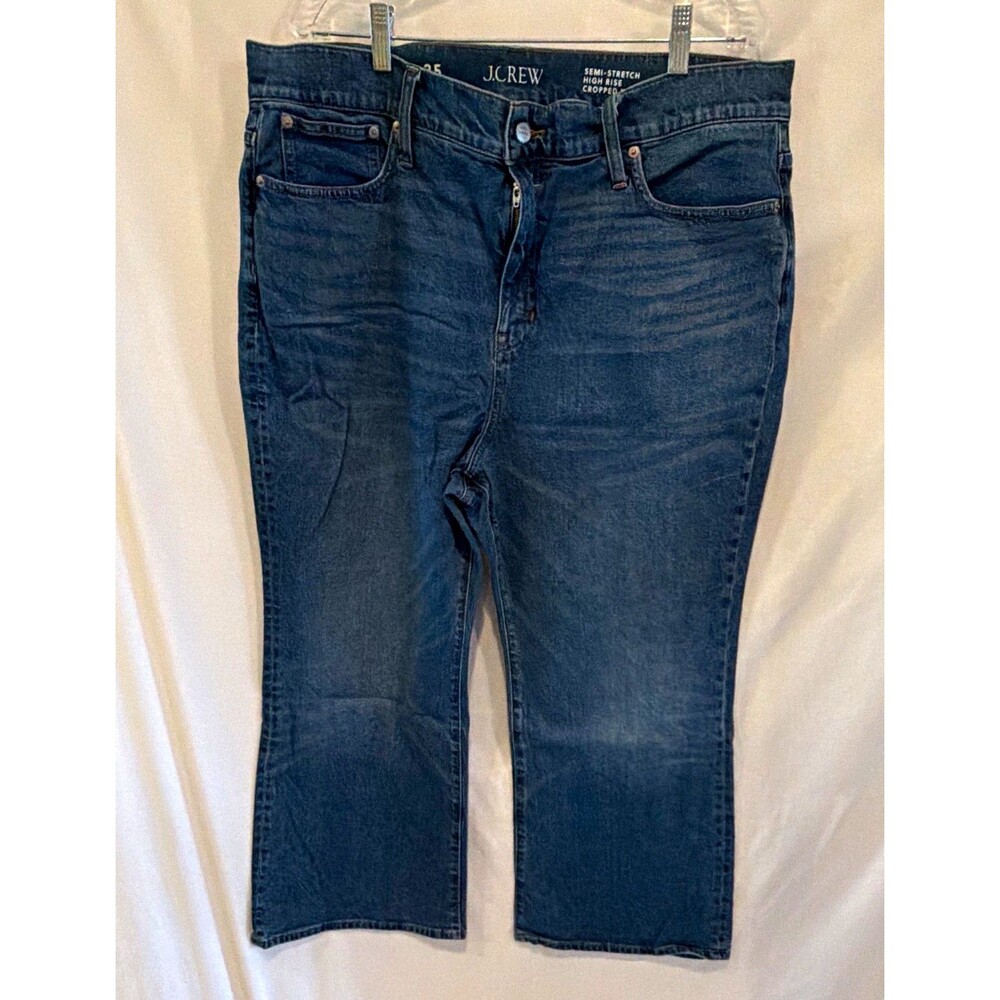 J.Crew Women's Semi-Stretch High-Rise Cropped Jeans Blue Wash Size 35 NWOT